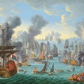 The Battle of Malaga is a painting by Attributed to Willem Van der Hagen 